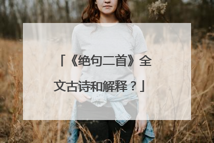 《绝句二首》全文古诗和解释？