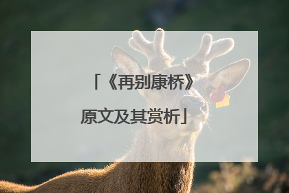 《再别康桥》原文及其赏析