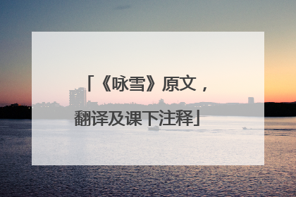《咏雪》原文,翻译及课下注释