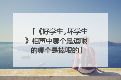 《好学生,坏学生》相声中哪个是逗哏的哪个是捧哏的