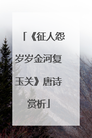 《征人怨岁岁金河复玉关》唐诗赏析