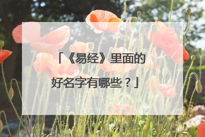 《易经》里面的好名字有哪些?