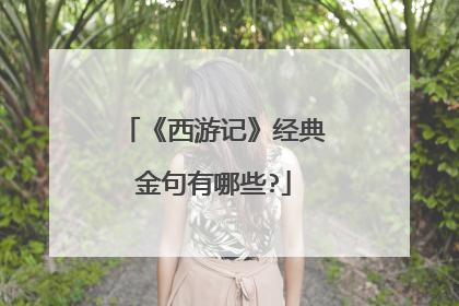 《西游记》经典金句有哪些?