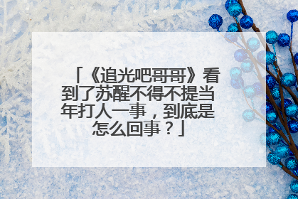 《追光吧哥哥》看到了苏醒不得不提当年打人一事，到底是怎么回事？
