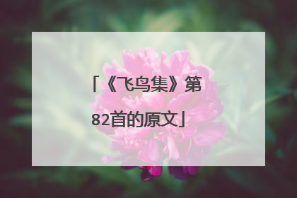 《飞鸟集》第82首的原文