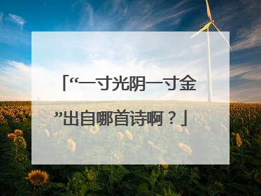 “一寸光阴一寸金”出自哪首诗啊?