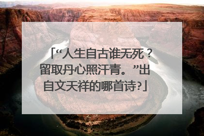 “人生自古谁无死?留取丹心照汗青。”出自文天祥的哪首诗?