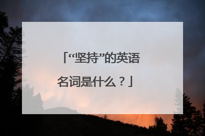 “坚持”的英语名词是什么?