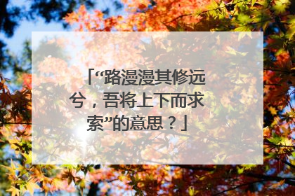 “路漫漫其修远兮,吾将上下而求索”的意思?