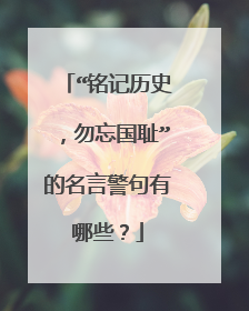 “铭记历史,勿忘国耻”的名言警句有哪些?