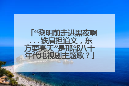 “黎明前走进黑夜啊...铁肩担道义,东方要亮天”是那部八十年代电视剧主题歌?