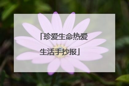 珍爱生命热爱生活手抄报