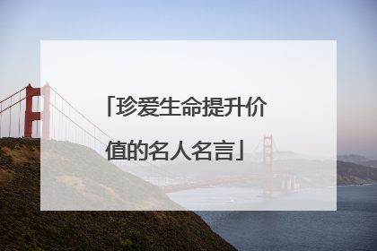 珍爱生命提升价值的名人名言