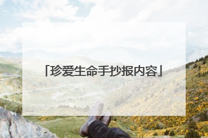 珍爱生命手抄报内容