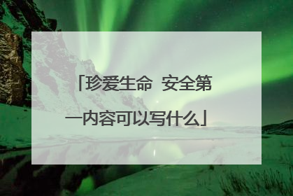 珍爱生命 安全第一内容可以写什么