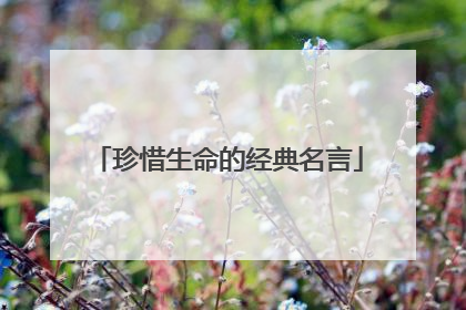 珍惜生命的经典名言