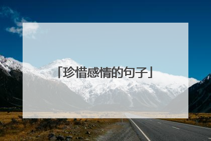 珍惜感情的句子