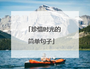 珍惜时光的简单句子