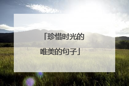 珍惜时光的唯美的句子
