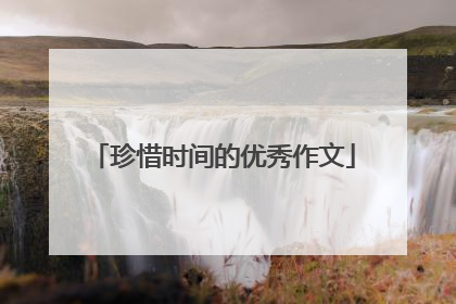 珍惜时间的优秀作文