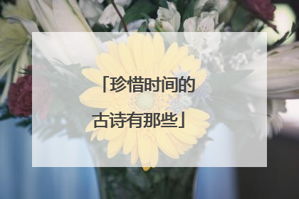珍惜时间的古诗有那些