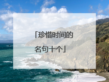 珍惜时间的名句十个