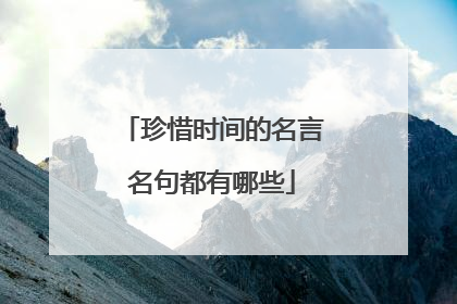 珍惜时间的名言名句都有哪些