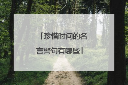 珍惜时间的名言警句有哪些