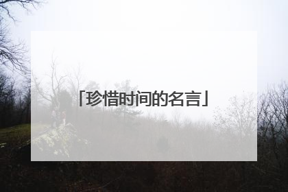 珍惜时间的名言