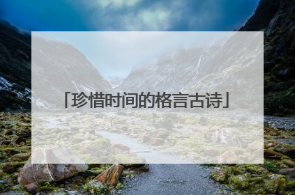 珍惜时间的格言古诗