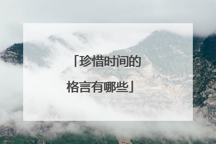 珍惜时间的格言有哪些