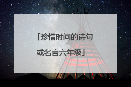 珍惜时间的诗句或名言六年级
