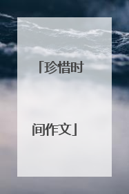 珍惜时间作文
