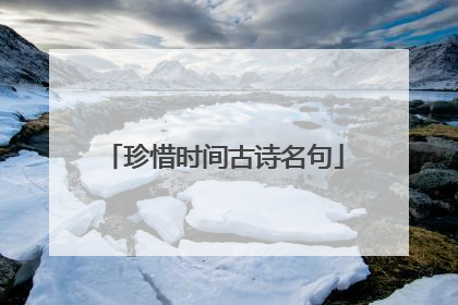 珍惜时间古诗名句