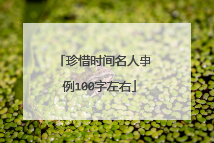 珍惜时间名人事例100字左右