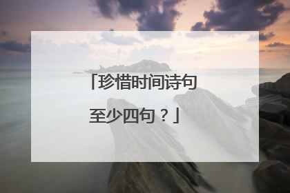 珍惜时间诗句至少四句?