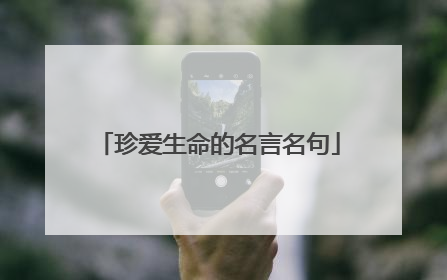 珍爱生命的名言名句