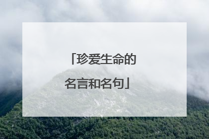 珍爱生命的名言和名句