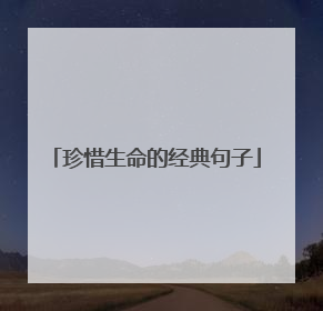 珍惜生命的经典句子