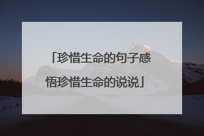珍惜生命的句子感悟珍惜生命的说说