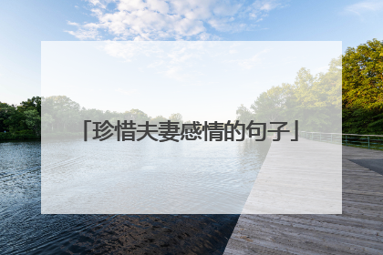 珍惜夫妻感情的句子