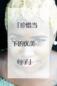 珍惜当下的优美句子