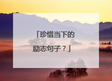 珍惜当下的励志句子?