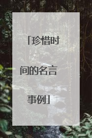 珍惜时间的名言事例