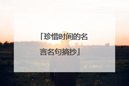 珍惜时间的名言名句摘抄