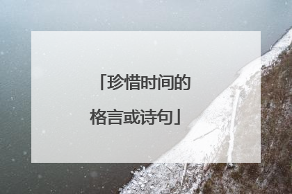 珍惜时间的格言或诗句