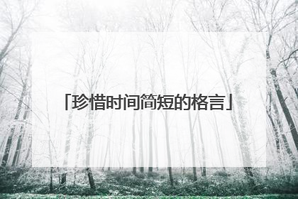 珍惜时间简短的格言