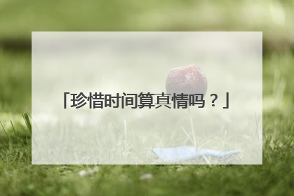 珍惜时间算真情吗?