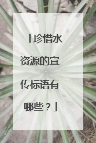 珍惜水资源的宣传标语有哪些?
