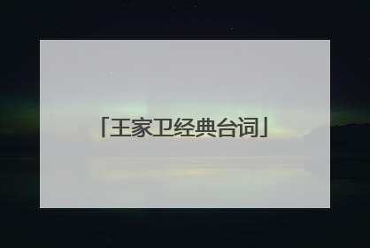 王家卫经典台词